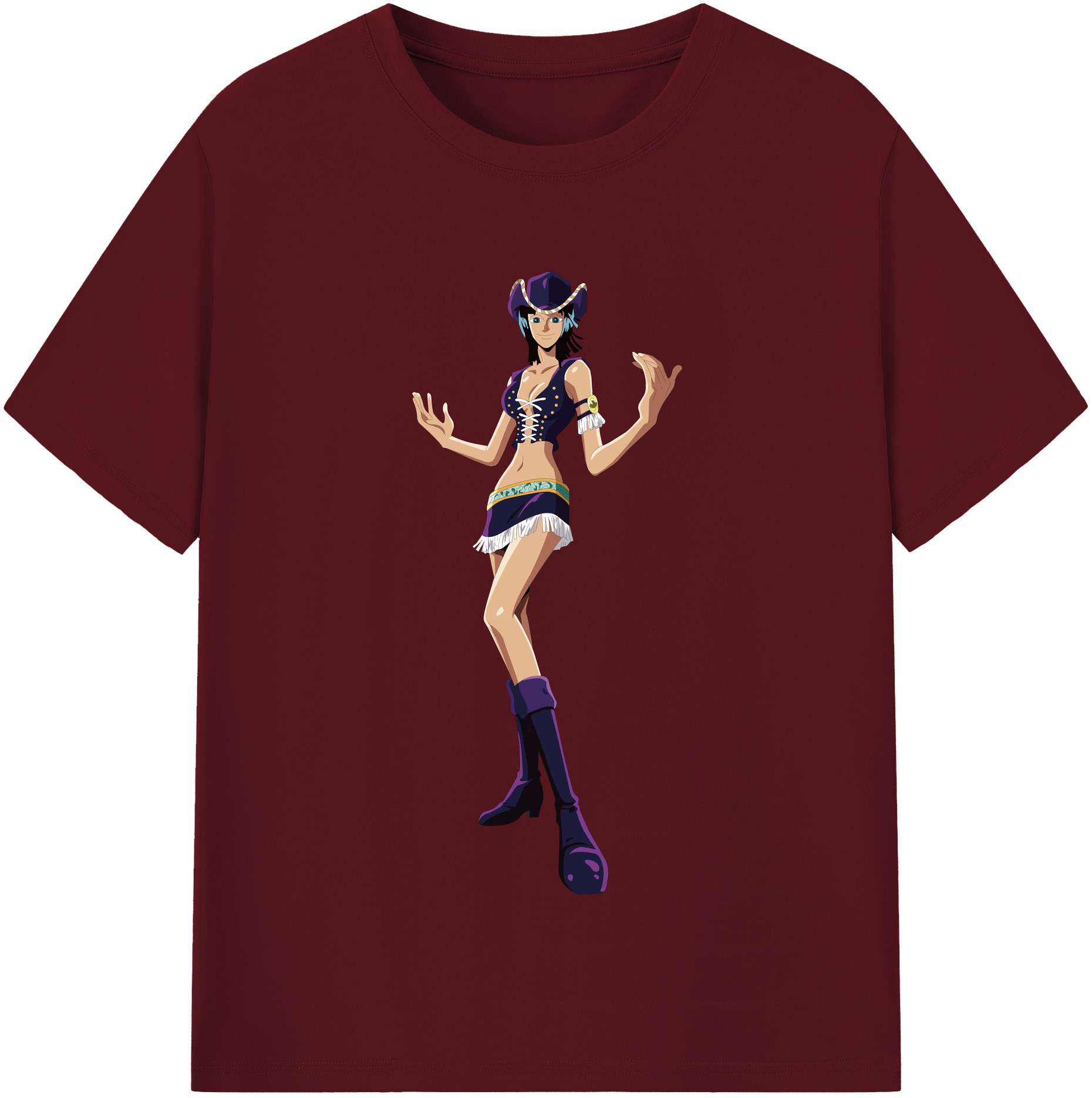 ワンピース ニコ・ロビン ONE PIECE Nico Robin 綿100％半袖Tシャツ（フロントプリント）